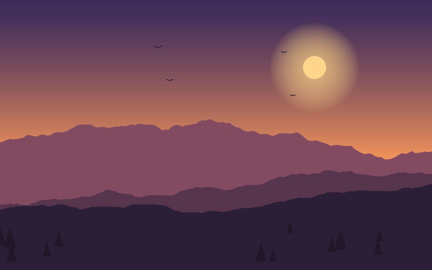 Illustrazione di un paesaggio
