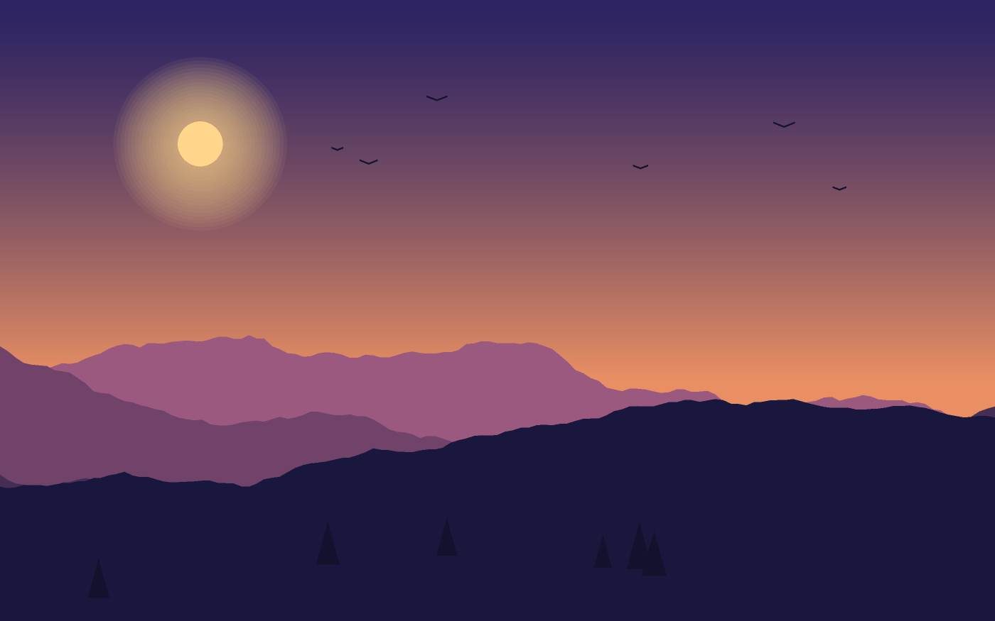 Illustrazione di un paesaggio