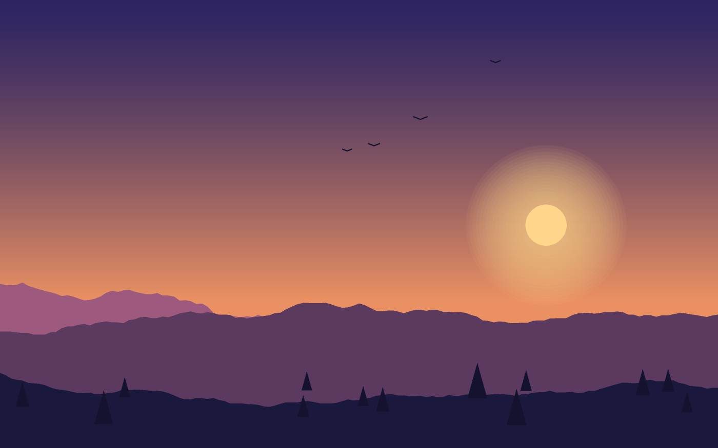 Ilustração de uma paisagem